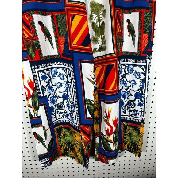 Crosby tropical patchwork wide leg pants size L - Picture 3 of 7